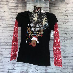 NWT Junior's 7/9 Christmas LS Tee/Headband